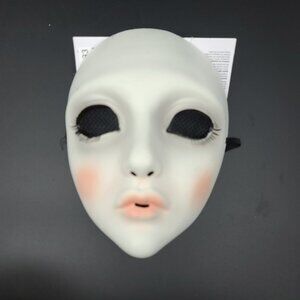 Blushing Bella Creepy Doll Mask, Porcelain-Like Cosplay Mask , One Size, NWT